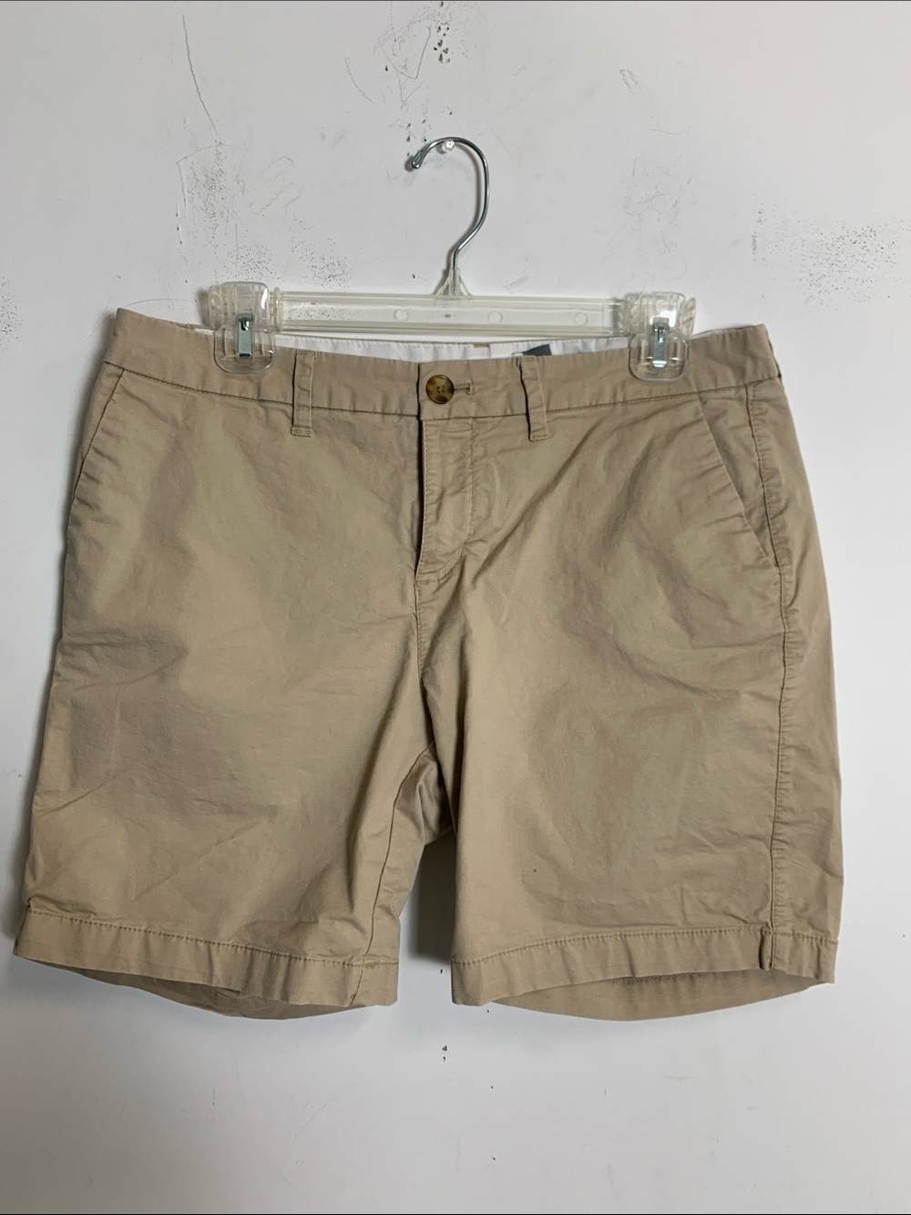 Old Navy Beige Flat-Front Chino Shorts